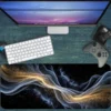 Stellar Veil Gaming oyuncu Mousepad Kaydırmaz Kauçuk Dikişli Kenar 70x30 cm Mousepad