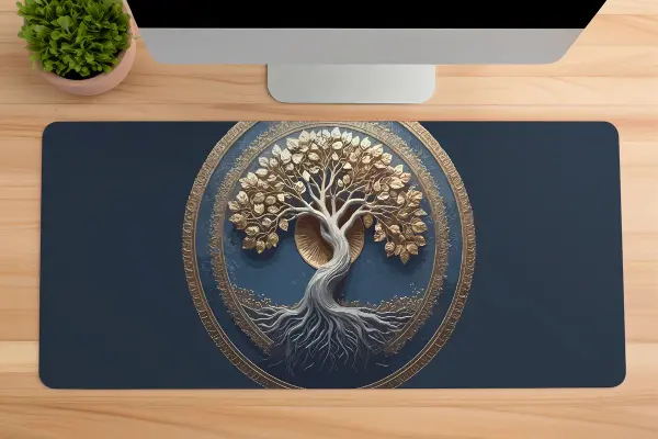 Tree of Eternity Gaming oyuncu Mousepad Kaydırmaz Kauçuk Dikişli Kenar 70x30 cm Mousepad