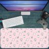 Kedi Desenli Gaming oyuncu Mousepad Kaydırmaz Kauçuk Dikişli Kenar 70x30 cm Mousepad