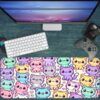 Candy Cats Gaming oyuncu Mousepad Kaydırmaz Kauçuk Dikişli Kenar 70x30 cm Mousepad