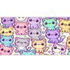 Candy Cats Gaming oyuncu Mousepad Kaydırmaz Kauçuk Dikişli Kenar 70x30 cm Mousepad