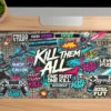 Kill Them All Gaming oyuncu Mousepad Kaydırmaz Kauçuk Dikişli Kenar 70x30cm Mousepad