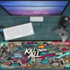 Kill Them All Gaming oyuncu Mousepad Kaydırmaz Kauçuk Dikişli Kenar 70x30cm Mousepad