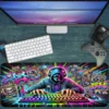 Cyber Graffiti Gaming oyuncu Mousepad Kaydırmaz Kauçuk Dikişli Kenar 70x30 cm Mousepad