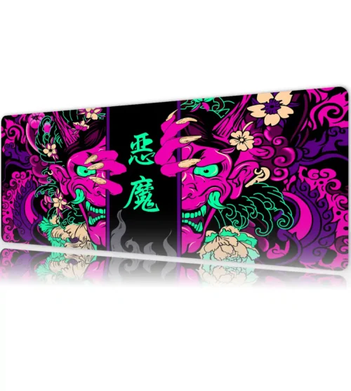 Hands of the Oni Pink Gaming oyuncu Mousepad Kaydırmaz Kauçuk Dikişli Kenar 90×40 cm Mousepad