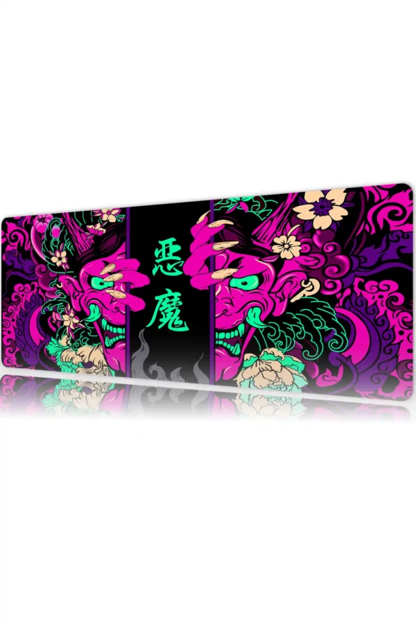 Hands of the Oni Pink Gaming oyuncu Mousepad Kaydırmaz Kauçuk Dikişli Kenar 90×40 cm Mousepad
