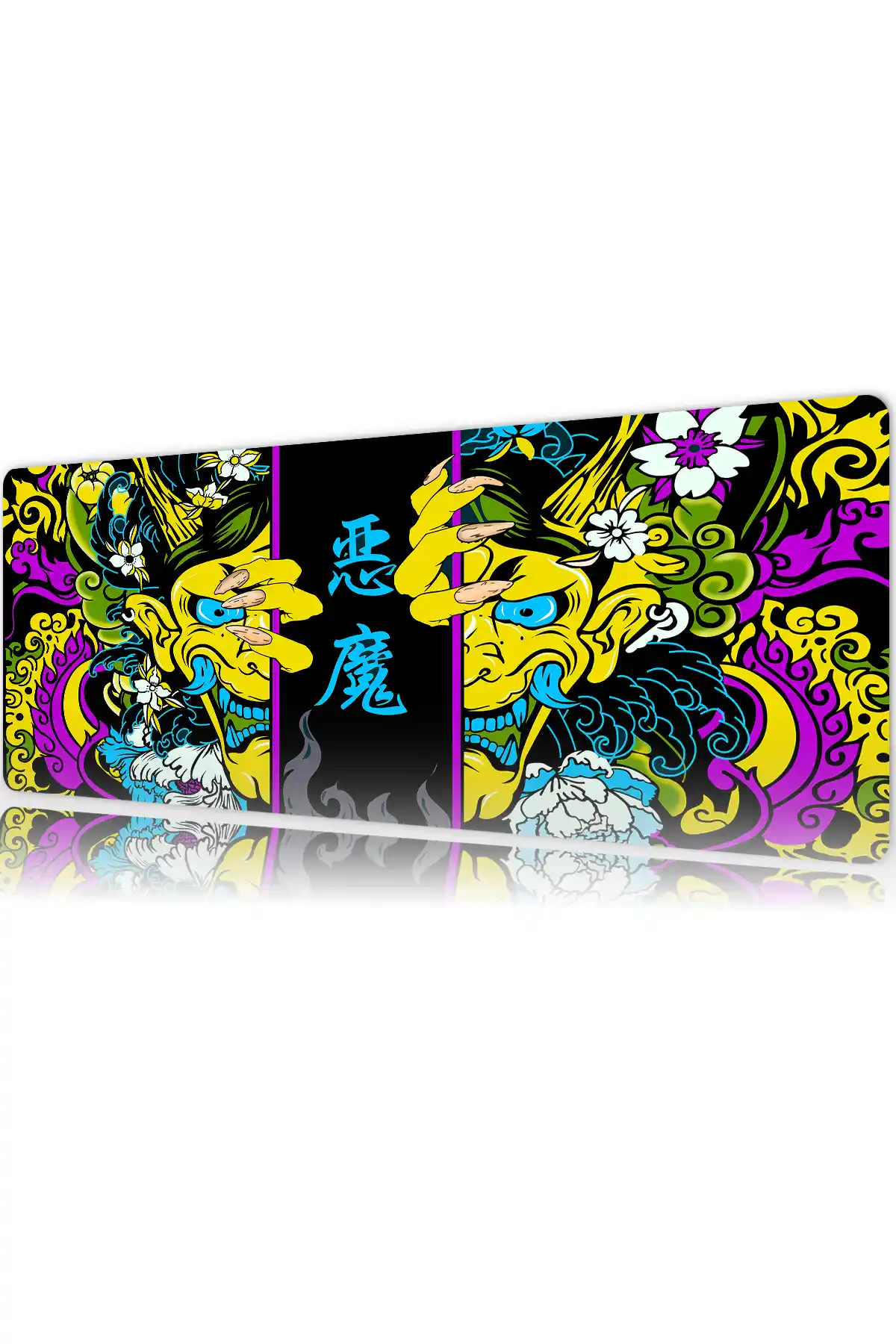 Hands of the Oni Yellow Gaming oyuncu Mousepad Kaydırmaz Kauçuk Dikişli Kenar 90×40 cm Mousepad