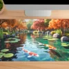Koi Haven  Gaming oyuncu Mousepad Kaydırmaz Kauçuk Dikişli Kenar 90x40 cm Mousepad