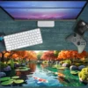 Koi Haven  Gaming oyuncu Mousepad Kaydırmaz Kauçuk Dikişli Kenar 90x40 cm Mousepad