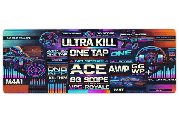 Pixel Warfare Gaming oyuncu Mousepad Kaydırmaz Kauçuk Dikişli Kenar 70x30 cm Mousepad