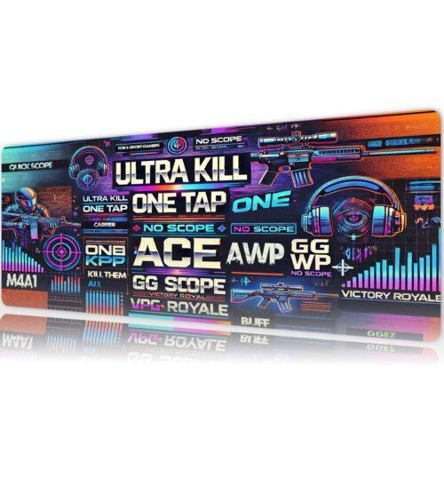 Pixel Warfare Gaming oyuncu Mousepad Kaydırmaz Kauçuk Dikişli Kenar 80x30 cm Mousepad