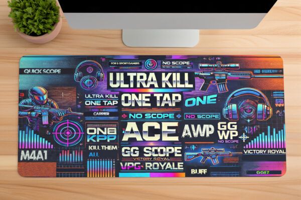 Pixel Warfare Gaming oyuncu Mousepad Kaydırmaz Kauçuk Dikişli Kenar 70x30 cm Mousepad