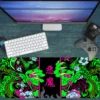 Hands of the Oni Green Gaming oyuncu Mousepad Kaydırmaz Kauçuk Dikişli Kenar 90×40 cm Mousepad