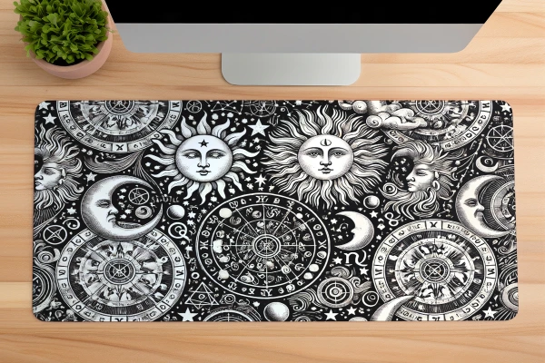 Zodiac Realms” Gaming oyuncu Mousepad Kaydırmaz Kauçuk Dikişli Kenar 90x40 cm Mousepad