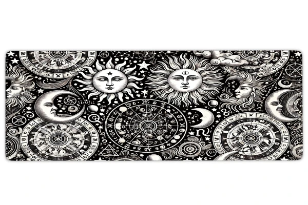 Zodiac Realms” Gaming oyuncu Mousepad Kaydırmaz Kauçuk Dikişli Kenar 90x40 cm Mousepad