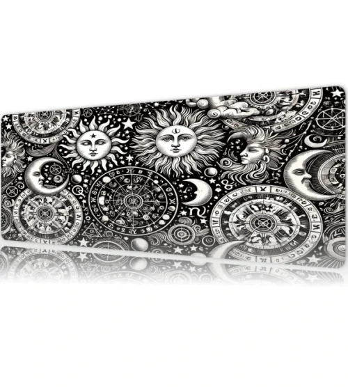 yıldızaysembol5 Zodiac Realms” Gaming oyuncu Mousepad Kaydırmaz Kauçuk Dikişli Kenar 80x30cm Mousepad