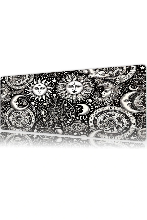 Zodiac Realms” Gaming oyuncu Mousepad Kaydırmaz Kauçuk Dikişli Kenar 90x40 cm Mousepad