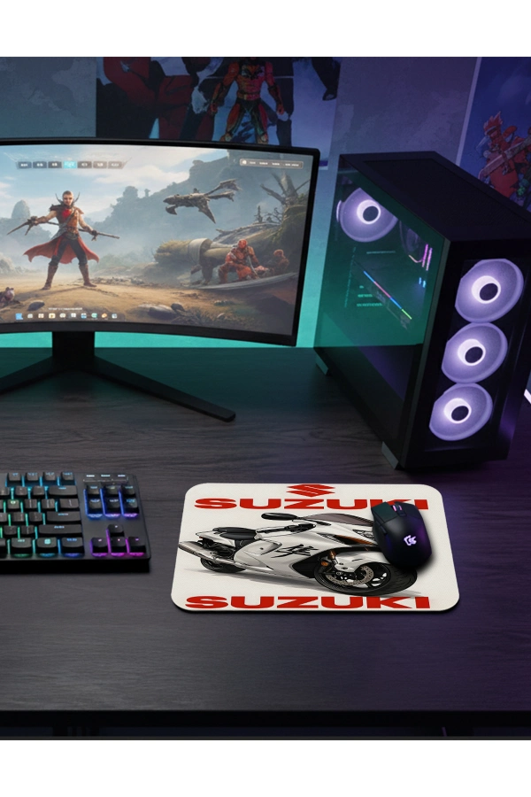Sportbike Gaming oyuncu Mouse pad Kaydırmaz Kauçuk Dikişli 480X400X4 Mm