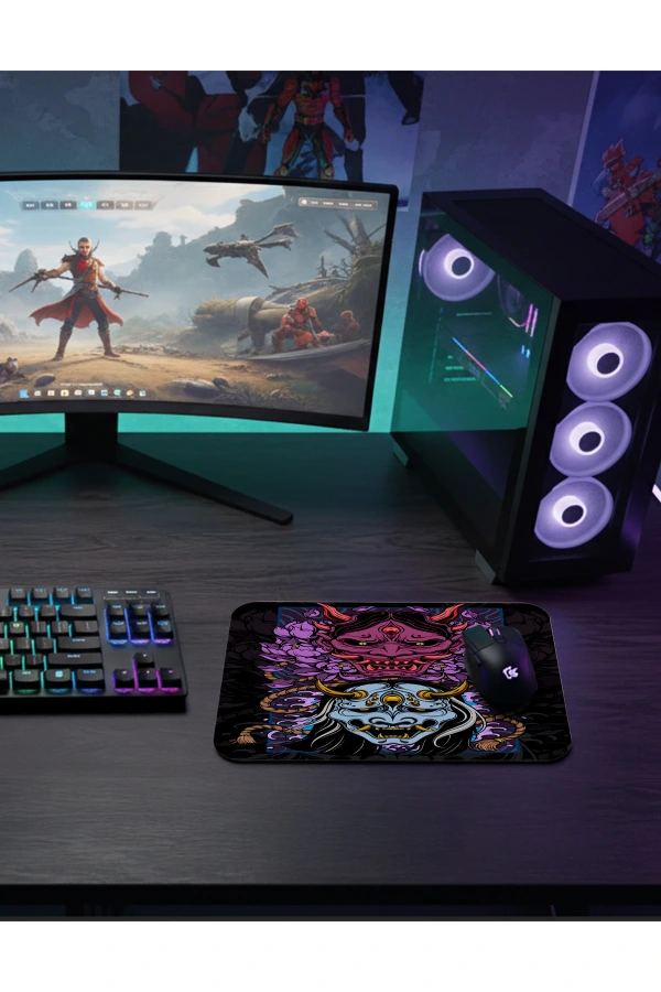 Shadow Oni Gaming oyuncu Mouse pad Kaydırmaz Kauçuk Dikişli 480X400X4 Mm