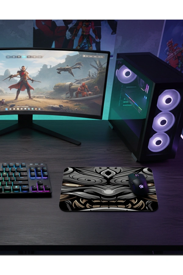 etsy-248 KARE48x401 Dark Oni Gaming oyuncu Mouse pad Kaydırmaz Kauçuk Dikişli 480X400X4 Mm