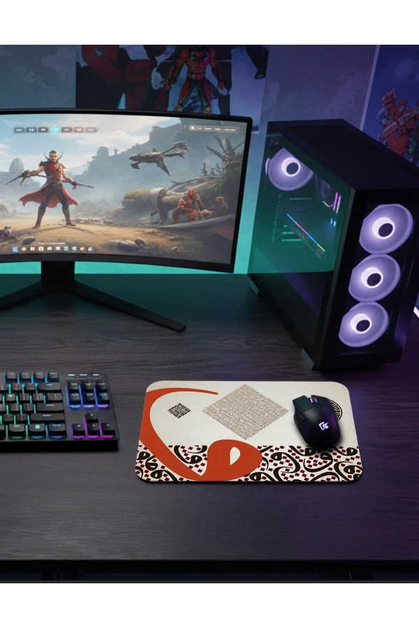 Islamic Geometry Gaming  oyuncu Mouse pad Kaydırmaz Kauçuk Dikişli 480X400 Mm