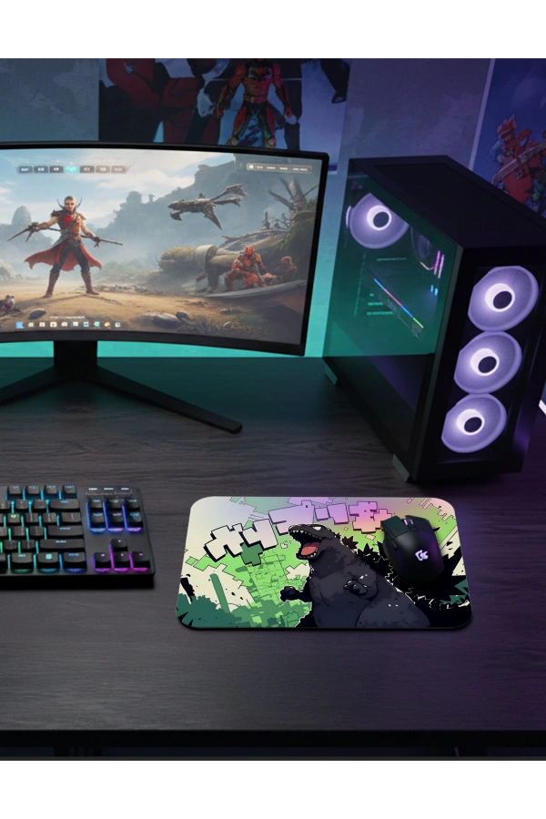 Kaiju Roar Gaming  oyuncu Mouse pad Kaydırmaz Kauçuk Dikişli 40x30 cm
