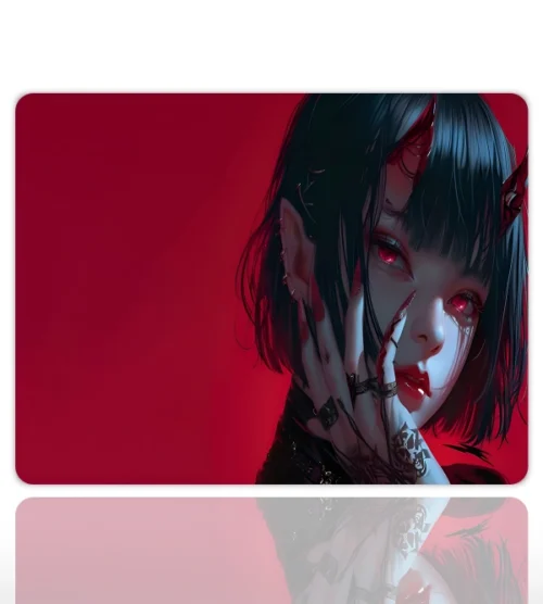 etsy-266 kare48x402 Devil Girl Gaming oyuncu Mouse pad Kaydırmaz Kauçuk Dikişli 480X400 Mm