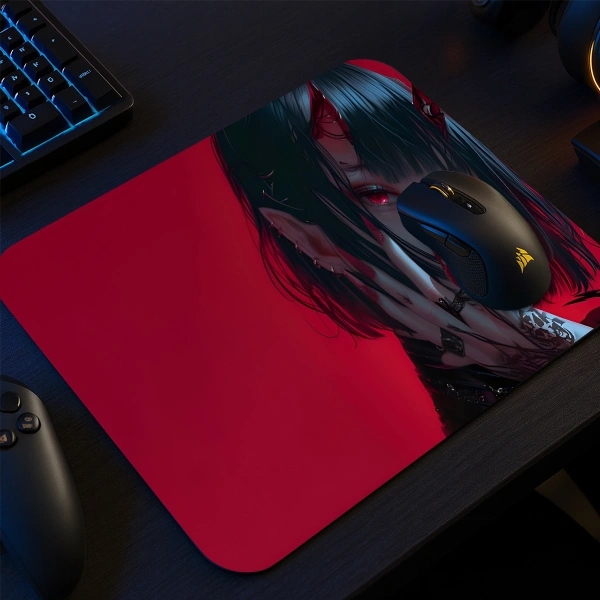 Devil Girl Gaming  oyuncu Mouse pad Kaydırmaz Kauçuk Dikişli  480X400 Mm