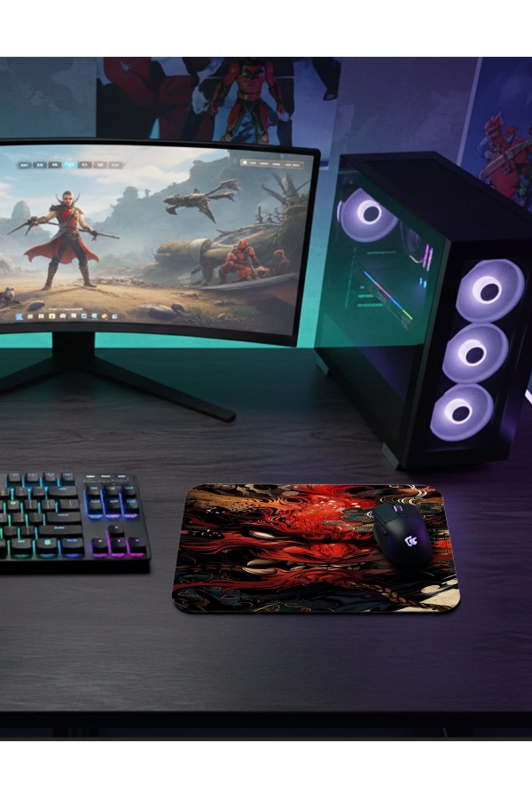 Inferno Dragon Gaming  oyuncu Mouse pad Kaydırmaz Kauçuk Dikişli 40x30 cm