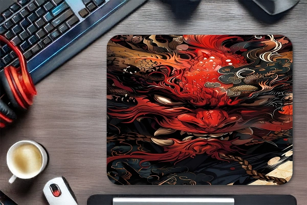 Inferno Dragon Gaming  oyuncu Mouse pad Kaydırmaz Kauçuk Dikişli 40x30 cm