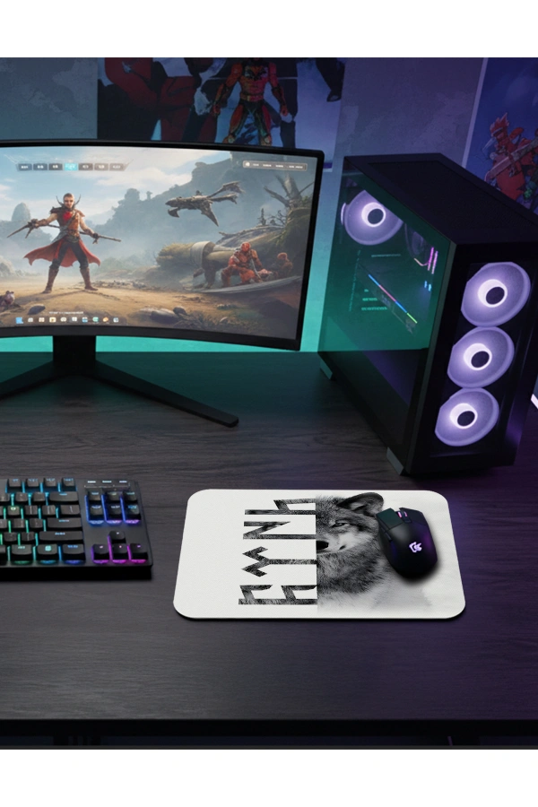 Börü Türk  Gaming  oyuncu Mouse pad Kaydırmaz Kauçuk Dikişli 480X400 Mm