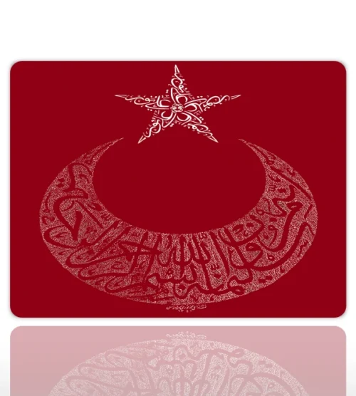 Turkish Crescent  Gaming  oyuncu Mouse pad Kaydırmaz Kauçuk Dikişli 480X400 Mm