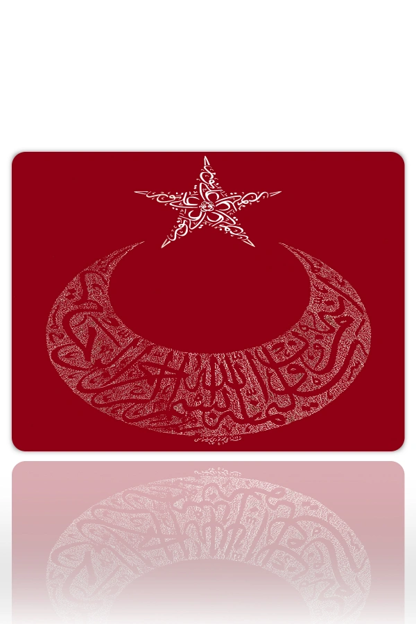 Turkish Crescent  Gaming  oyuncu Mouse pad Kaydırmaz Kauçuk Dikişli 480X400 Mm