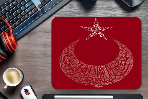 Turkish Crescent  Gaming  oyuncu Mouse pad Kaydırmaz Kauçuk Dikişli 480X400 Mm