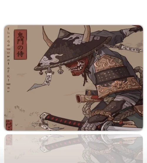Warrior Oni   Gaming  oyuncu Mouse pad Kaydırmaz Kauçuk Dikişli 480X400 Mm