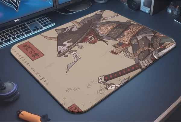 Warrior Oni   Gaming  oyuncu Mouse pad Kaydırmaz Kauçuk Dikişli 480X400 Mm