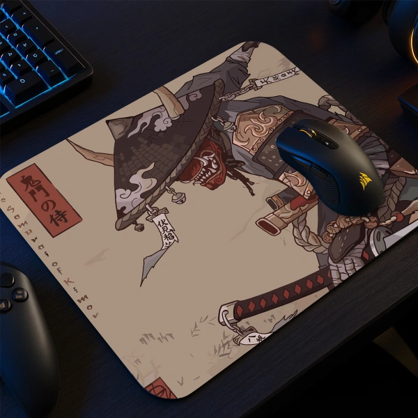 Warrior Oni   Gaming  oyuncu Mouse pad Kaydırmaz Kauçuk Dikişli 480X400 Mm