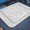 Ottoman Pattern Gaming  oyuncu Mouse pad Kaydırmaz Kauçuk Dikişli  480X400 Mm