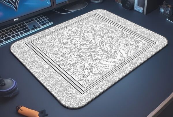 Ottoman Pattern Gaming  oyuncu Mouse pad Kaydırmaz Kauçuk Dikişli  480X400 Mm