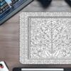 Ottoman Pattern Gaming  oyuncu Mouse pad Kaydırmaz Kauçuk Dikişli  480X400 Mm