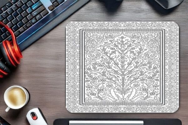 Ottoman Pattern Gaming  oyuncu Mouse pad Kaydırmaz Kauçuk Dikişli  480X400 Mm