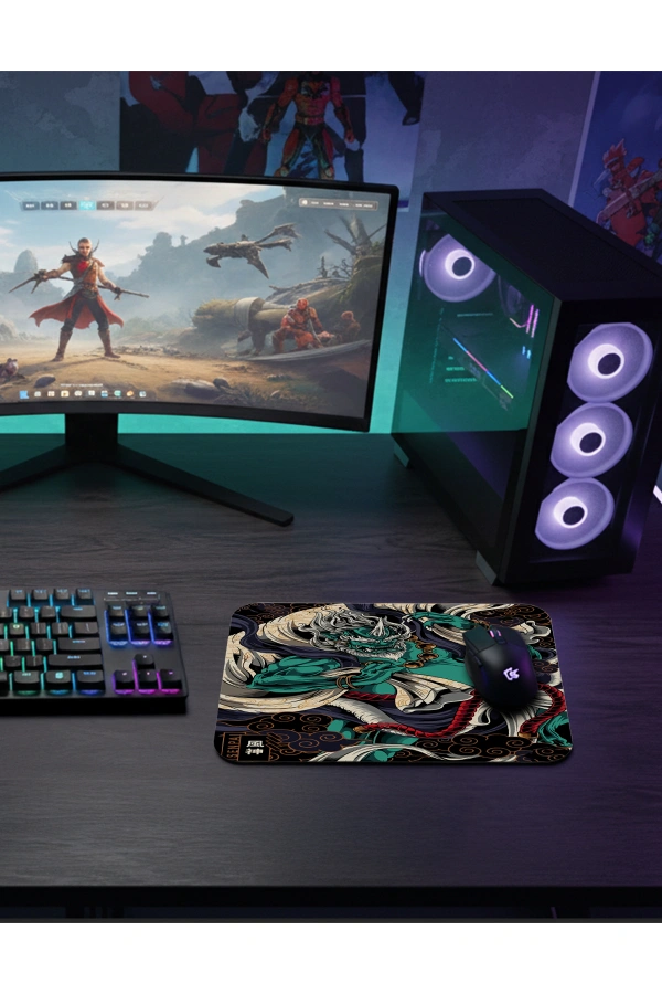 Fujin Spirit  Gaming  oyuncu Mouse pad Kaydırmaz Kauçuk Dikişli   480X400 Mm