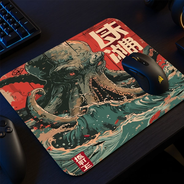 Kraken Rising Gaming  oyuncu Mouse pad Kaydırmaz Kauçuk Dikişli    480X400 Mm