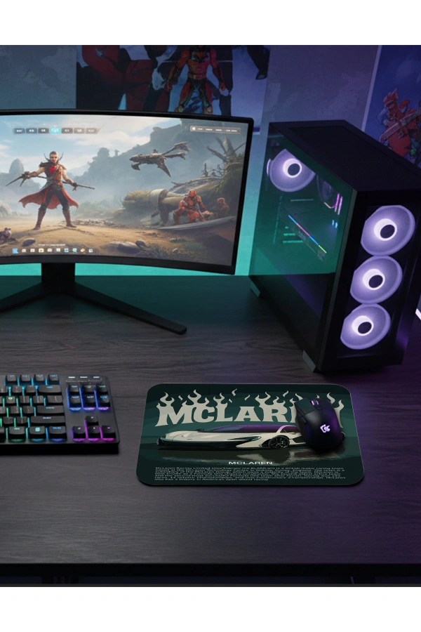 McLaren Storm  Gaming  oyuncu Mouse pad Kaydırmaz Kauçuk Dikişli    480X400 Mm