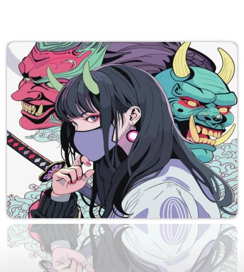 Samurai Girl Gaming  oyuncu Mouse pad Kaydırmaz Kauçuk Dikişli    480X400 Mm