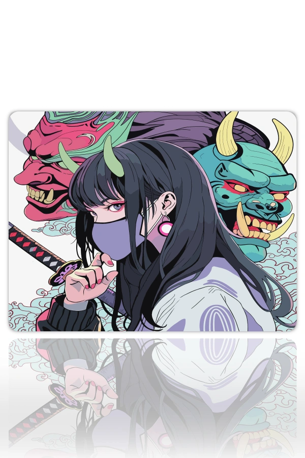 etsy-311 kare48x402 Samurai Girl Gaming oyuncu Mouse pad Kaydırmaz Kauçuk Dikişli 480X400 Mm