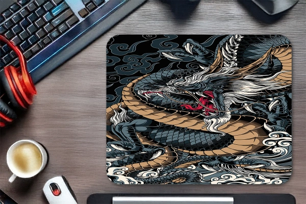 etsy-313 kare48x404 Mythic Dragon Gaming oyuncu Mouse pad Kaydırmaz Kauçuk Dikişli 480X400 Mm
