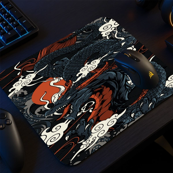Black Dragon Gaming  oyuncu Mouse pad Kaydırmaz Kauçuk Dikişli  480X400 Mm