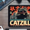 Catzilla Attack  Gaming  oyuncu Mouse pad Kaydırmaz Kauçuk Dikişli  480X400 Mm