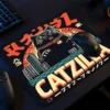 Catzilla Attack  Gaming  oyuncu Mouse pad Kaydırmaz Kauçuk Dikişli  480X400 Mm